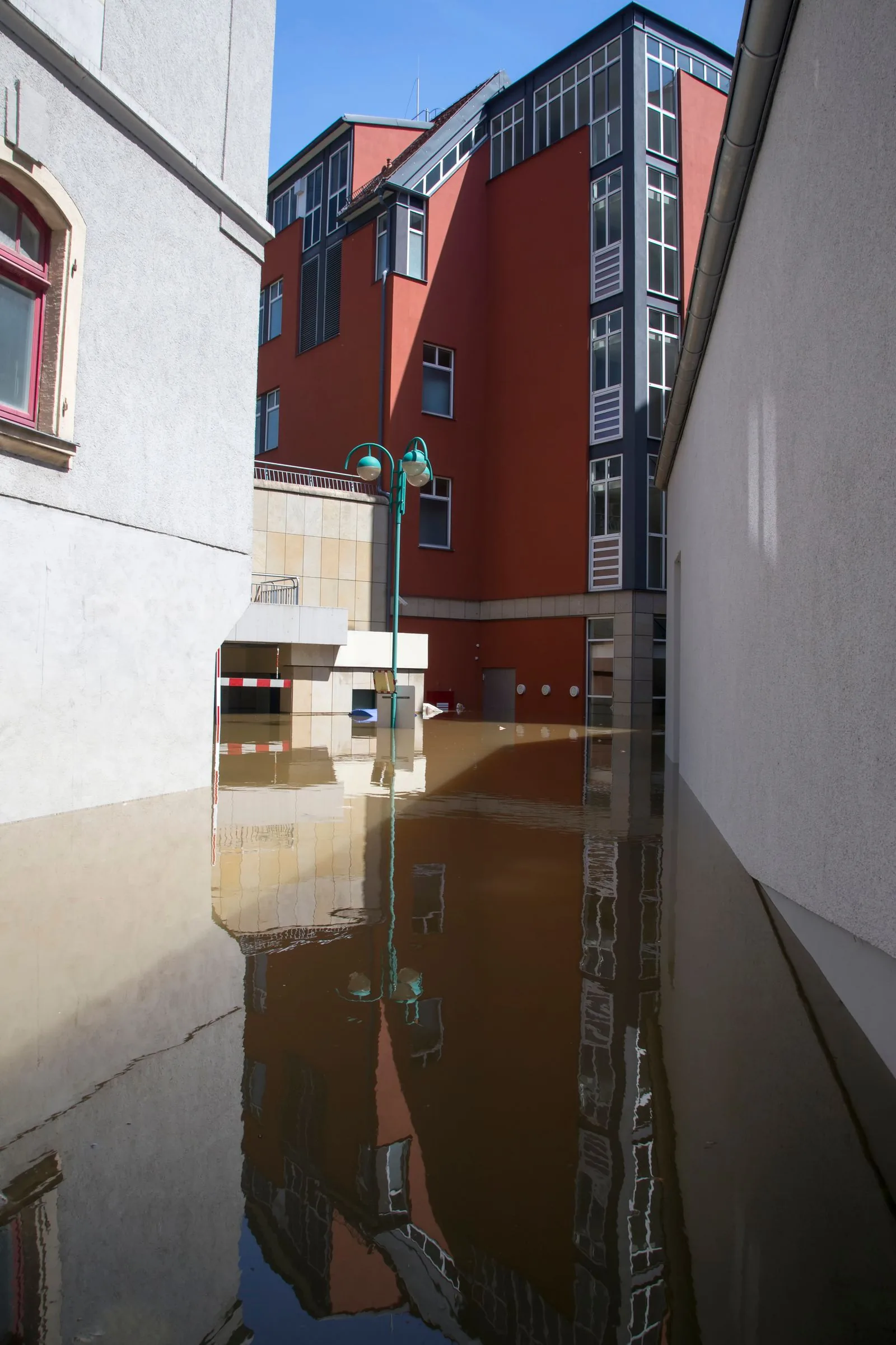 Urban street flooding after heavy rain